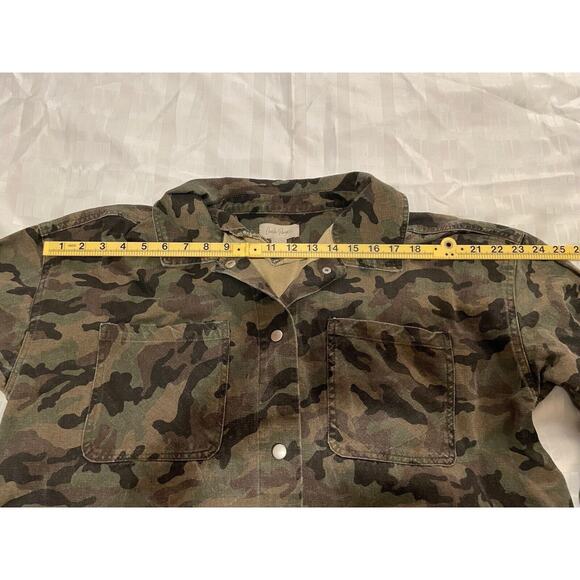 Charlie Paige Faded Camouflage Jacket Sz Large Lg Utility Coat Snap Up - Picture 5 of 16
